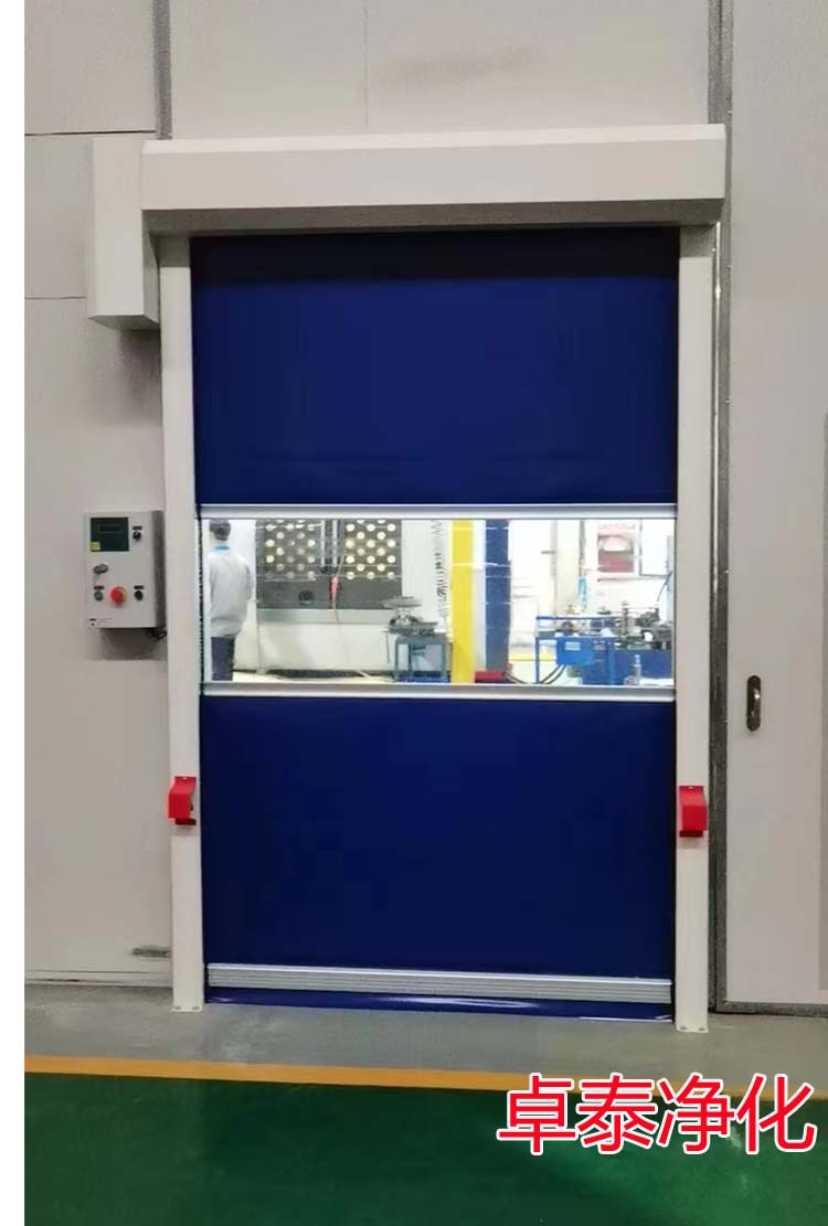 食品净化车间安装快速卷闸门安装及材质特点: